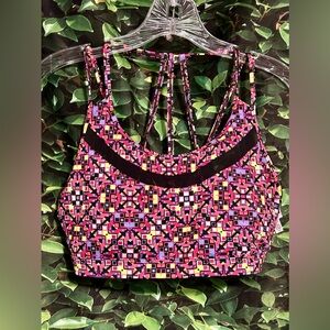 Victorias Secret Sport Sports Bra Purple Black Orange Geometric Womens Large